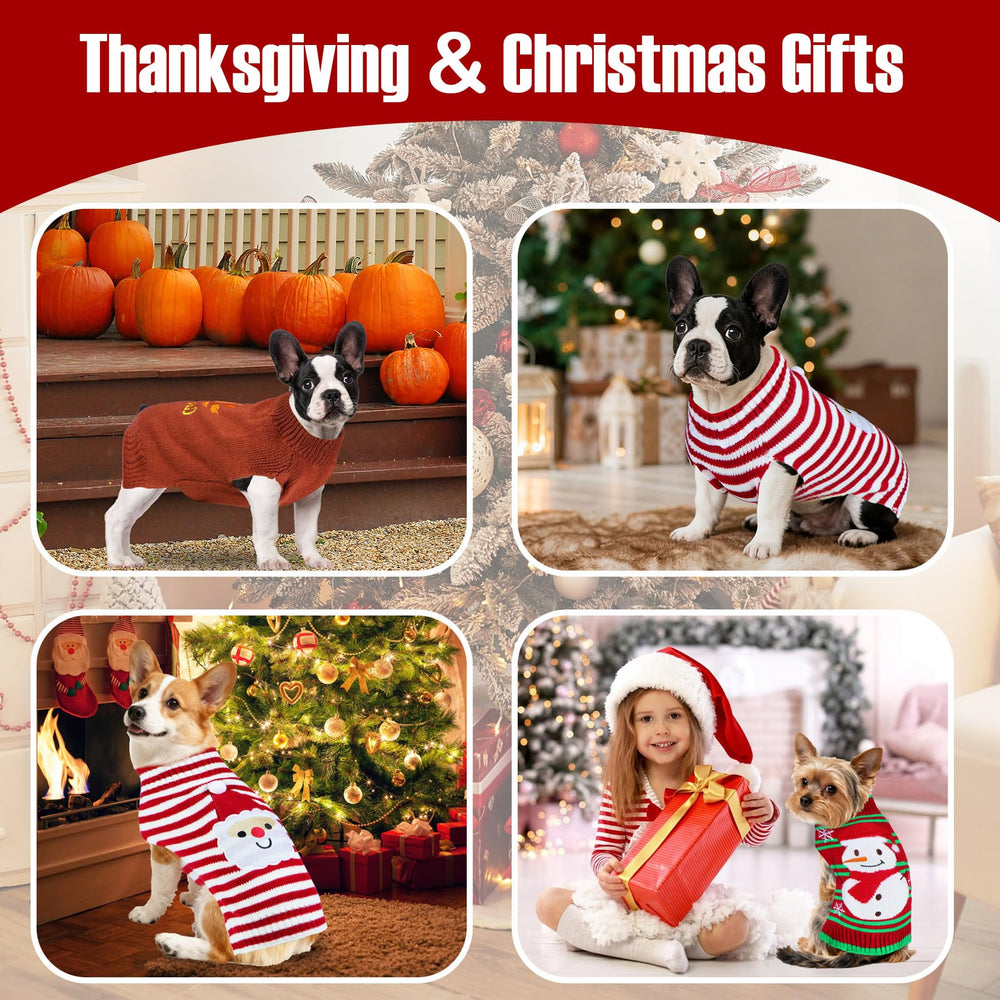 PAYHTOW snowman sweater in pack features warm holiday colors for dogs
