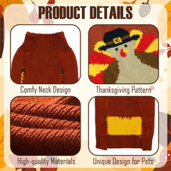 PAYHTOW Thanksgiving sweater close-up knit texture for softness.
