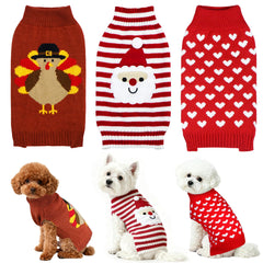 PAYHTOW turkey dog sweater for festive Thanksgiving look and cozy photos.