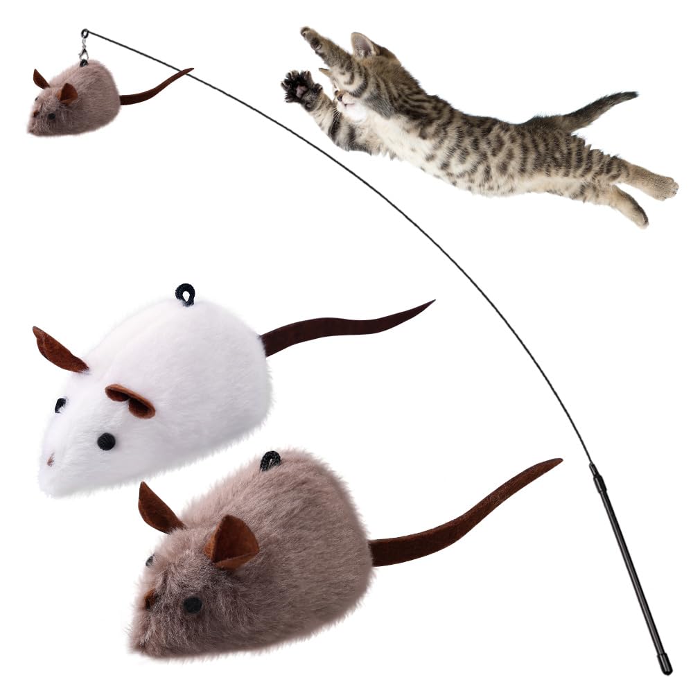 PAZ'S GIFT cat wand toy wiggle fish engaging indoor play