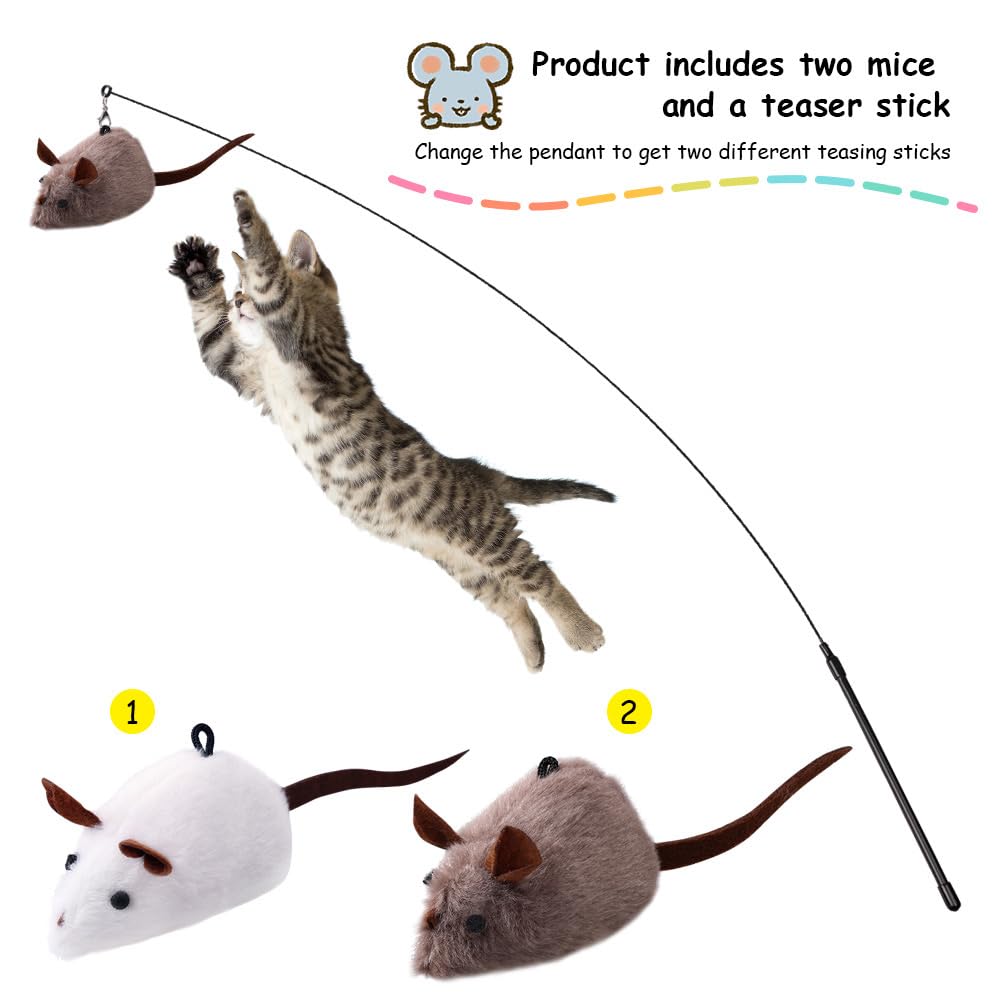 PAZ'S GIFT cat wand toy wiggle fish in action for chasing