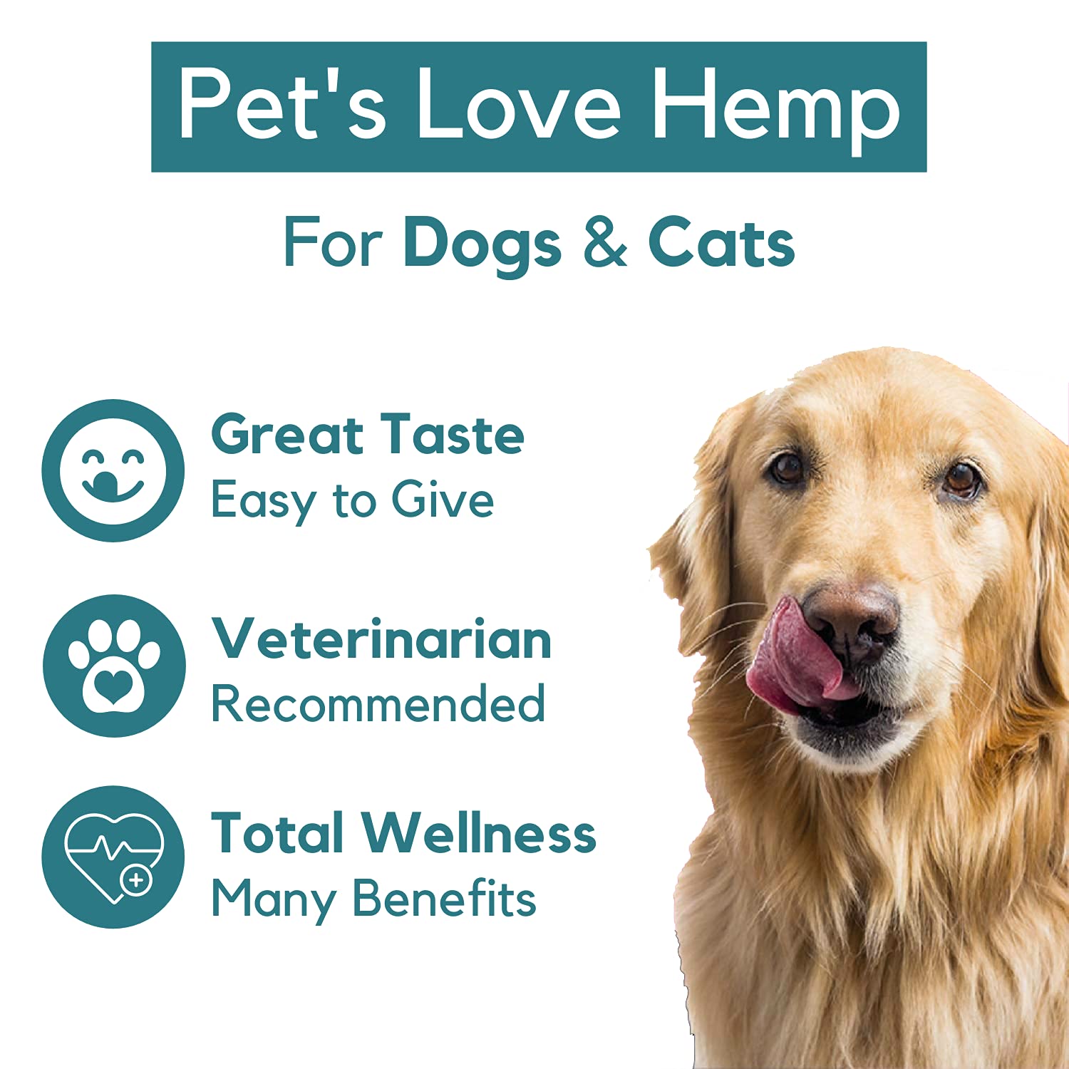 PB Pets Organic Hemp Oil ingredients panel emphasizes organic hemp and cold-pressed oil.