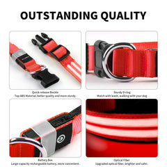 PcEoTllar lighted dog collar size chart guides fit for small to XL dogs