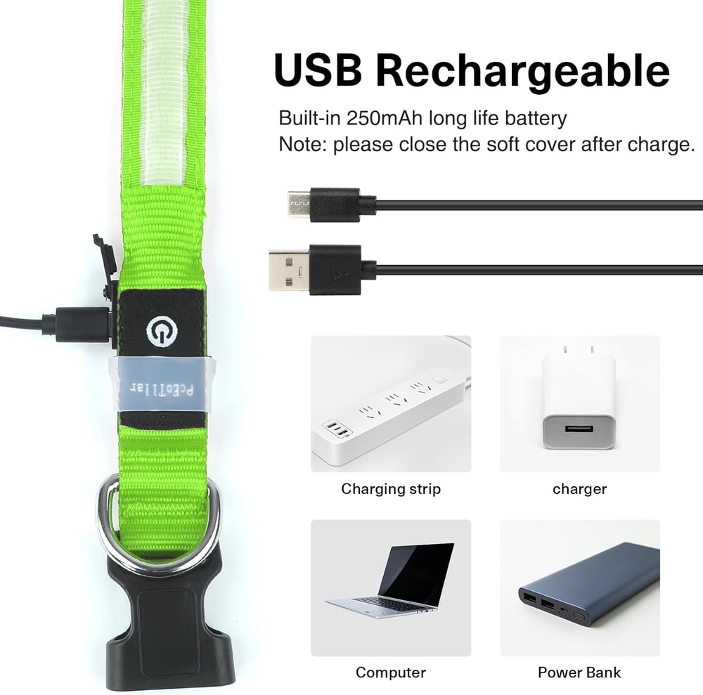 PcEoTllar quick-release buckle LED collar enables fast on/off
