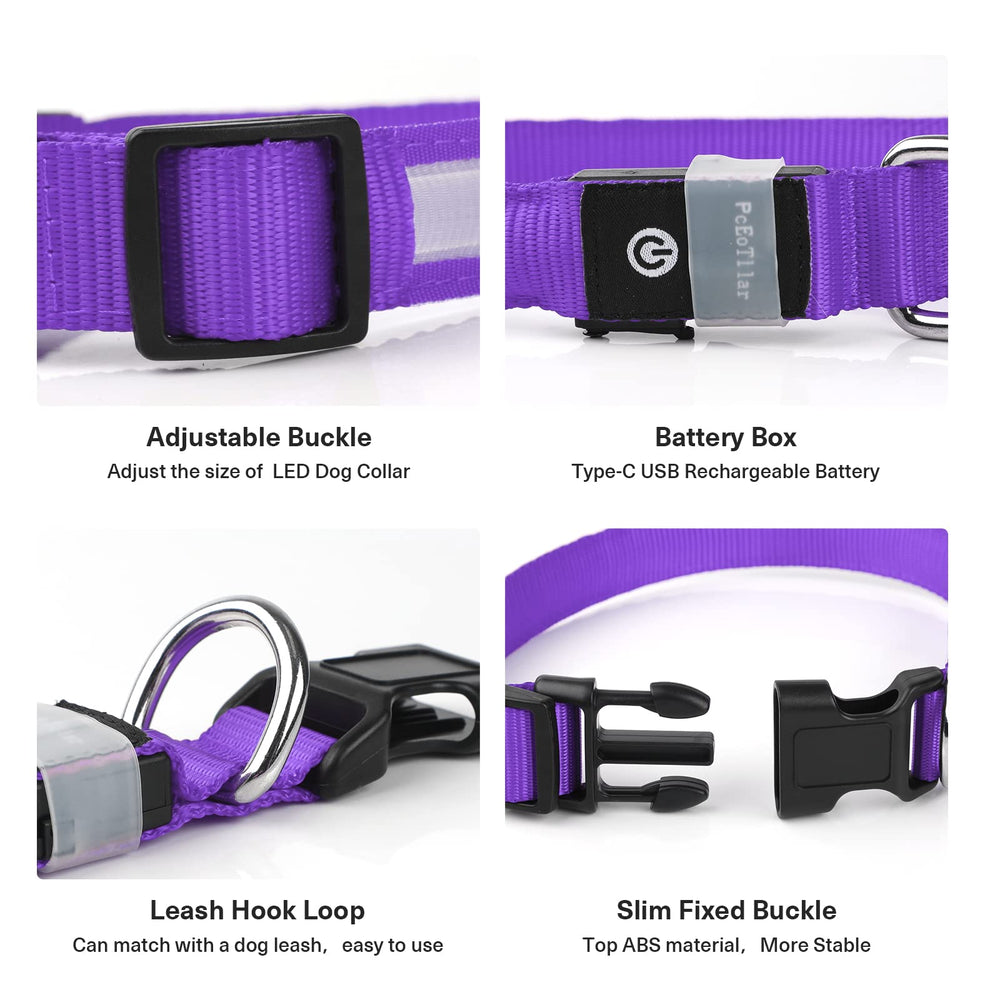 PcEoTllar rechargeable dog collar buckle close-up highlighting quick-release and secure fit.