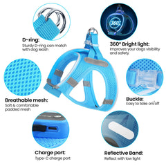 PcEoTllar USB rechargeable dog harness battery for long outdoor use.