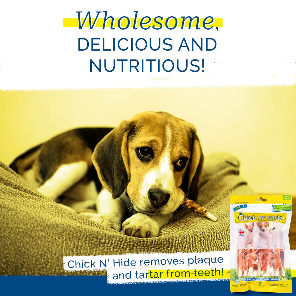 PCI Chick N Hide dental chews closeup; may help reduce plaque.