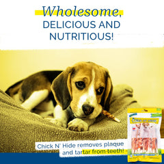 PCI Chick N Hide dental chews closeup; may help reduce plaque.