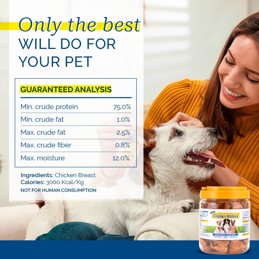 PCI Chicken Nibble, 100% chicken breast bites, simple single-ingredient treats for dogs.