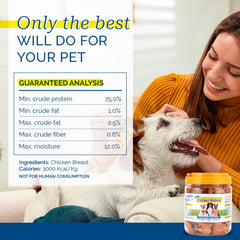 PCI Chicken Nibble, 100% chicken breast bites, simple single-ingredient treats for dogs.
