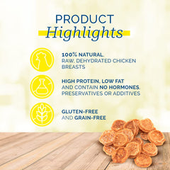 PCI Chicken Nibble resealable canister preserves freshness for convenient storage.