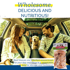 PCI Cow Bones 10 Pack closeup beef hooves highlight natural, single-ingredient chew