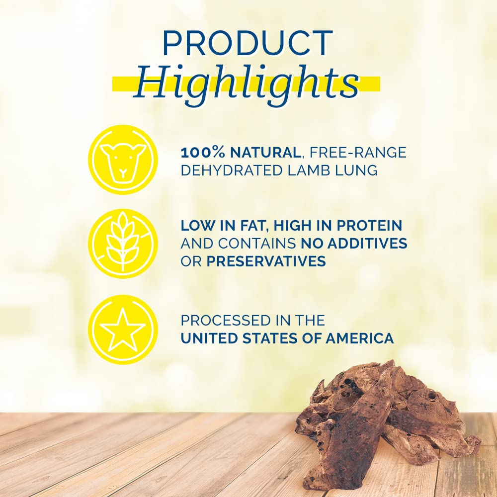 PCI Free-Range Lamb Lung single-ingredient treat highlighting natural origin
