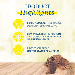 PCI Free-Range Lamb Lung single-ingredient treat highlighting natural origin