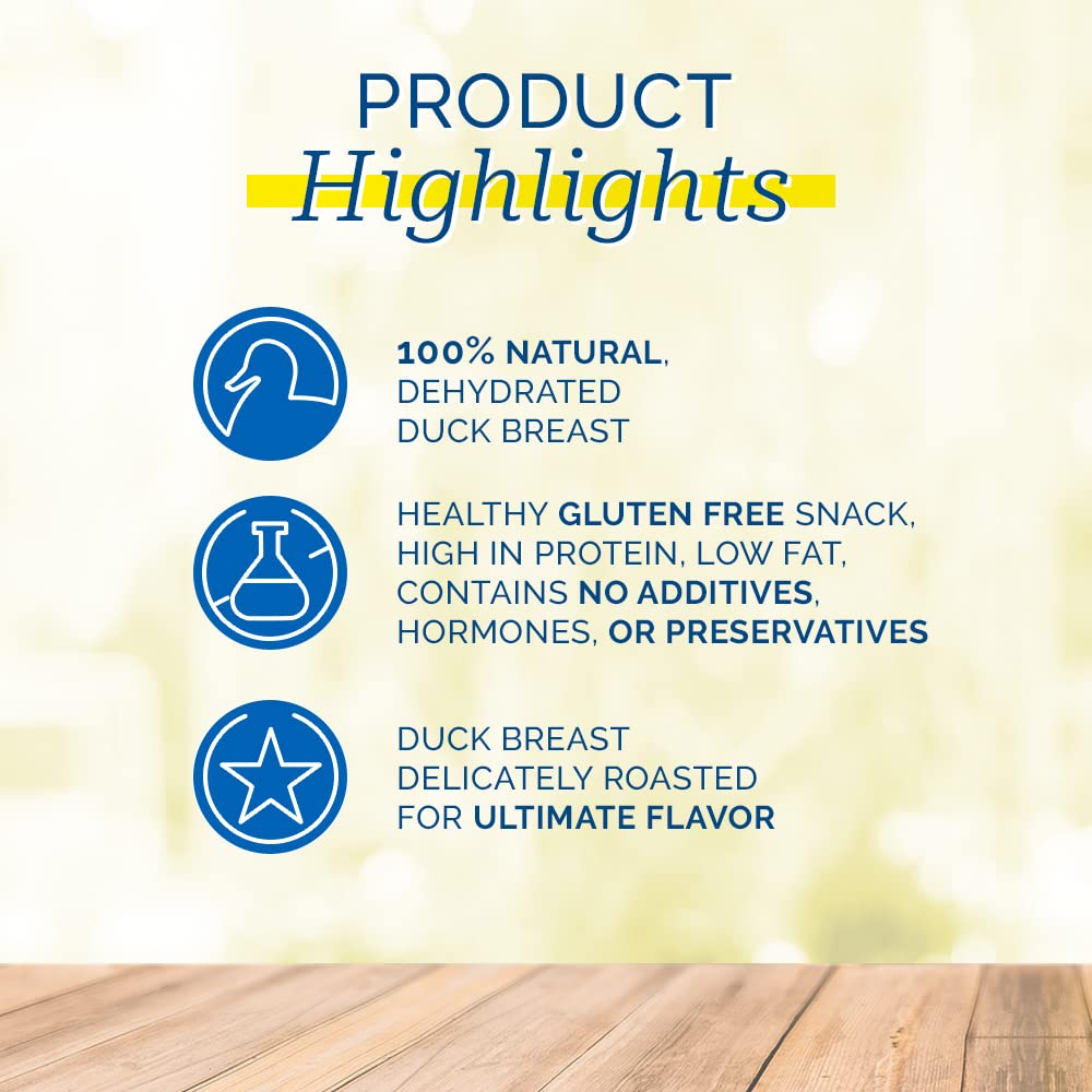 PCI Quackers duck breast treat pieces inside canister