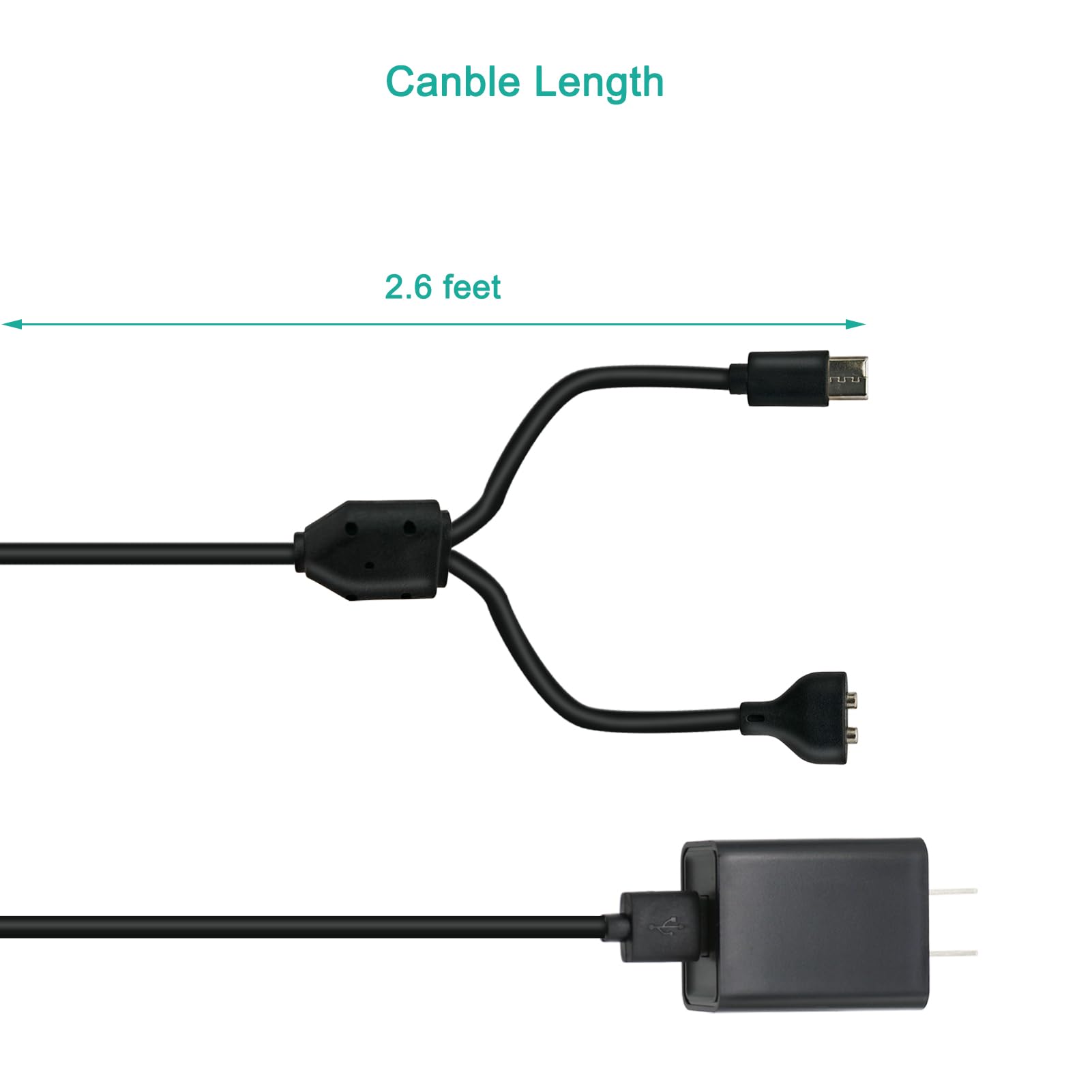 PDEEY PVC soft cord shows 2.6 ft length for comfortable setups