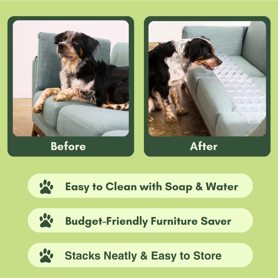 PEACHTREE PET transparent guard preserves aesthetics while deterring couch or counter nosing.