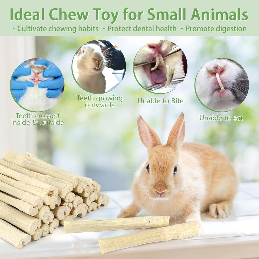 PEASUG bamboo sticks close-up shows moderate hardness ideal for gnawing.