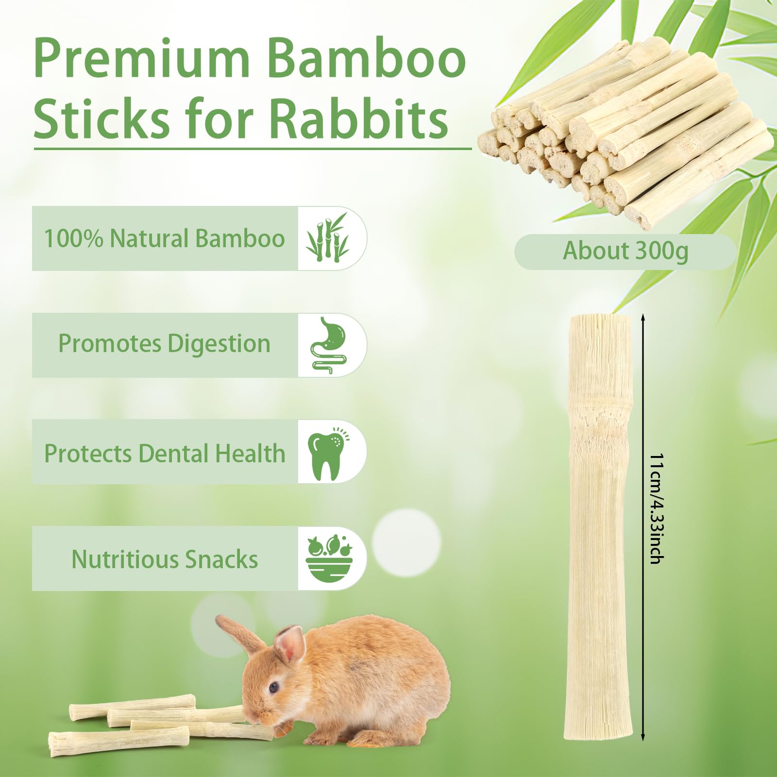 PEASUG natural sweet bamboo close-up highlights a natural, additive-free chew source.