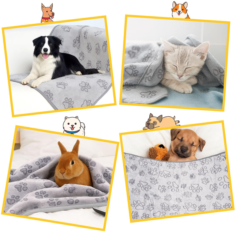PEASUG soft flannel material blanket provides warm, comforting touch for pets.