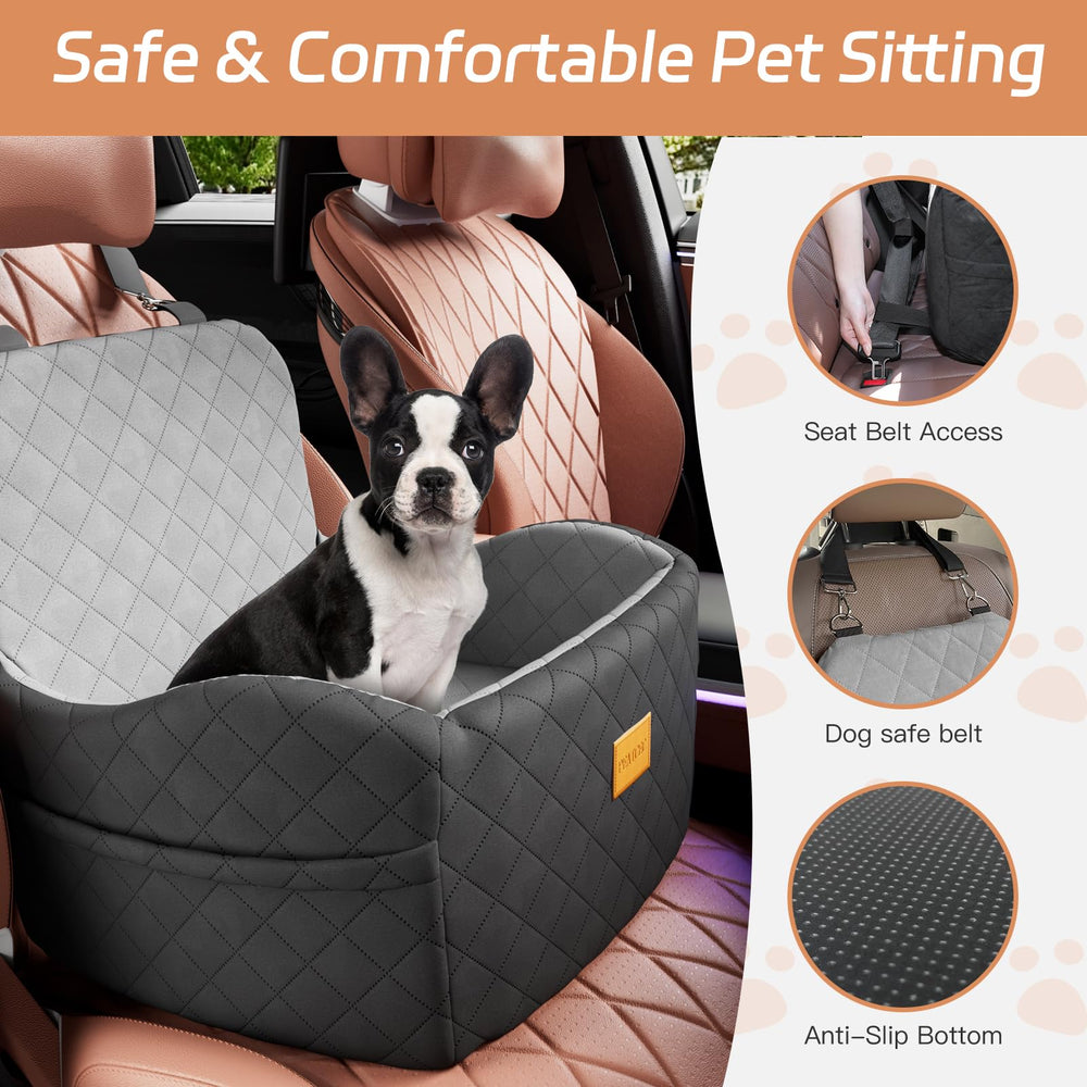 PEATCEC dog car seat with harness channel to keep dog in place