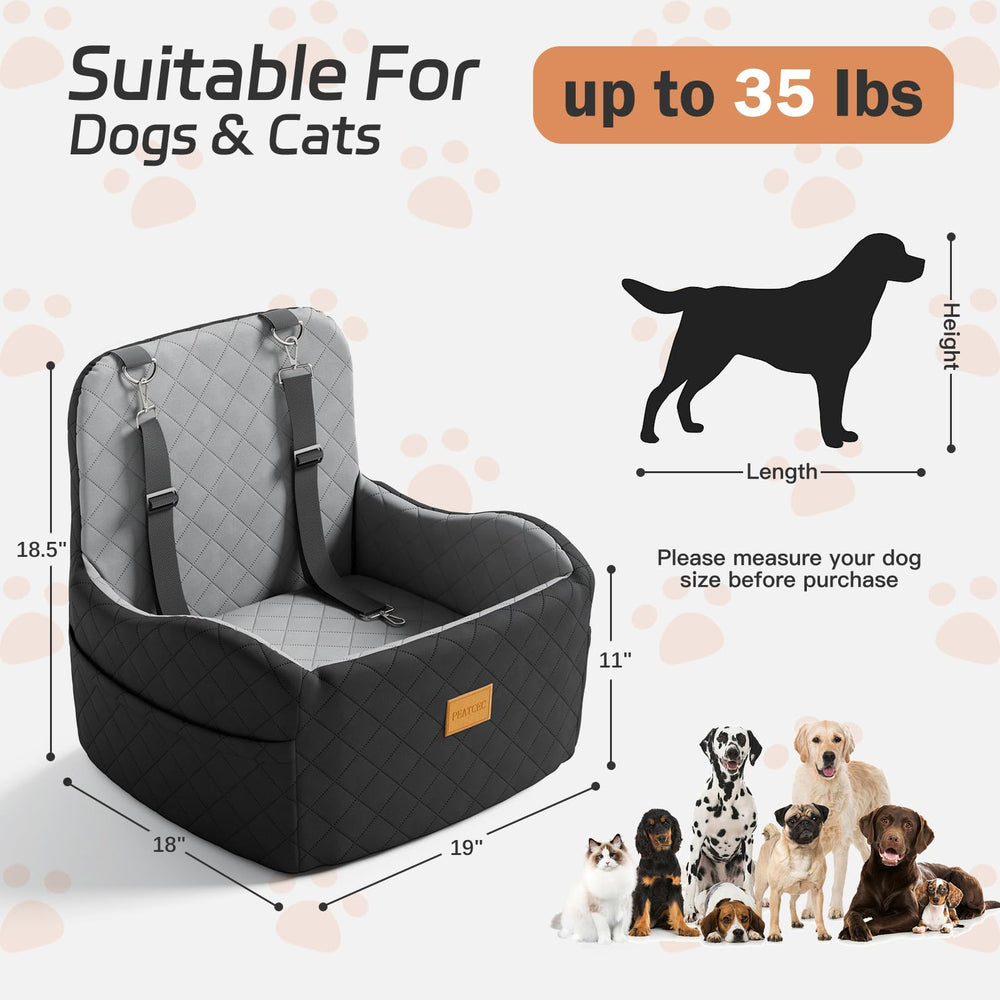 PEATCEC dog car seat with seamless bottom preventing item slipping