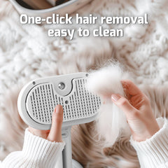 Pecait Cat Steam Brush self-cleaning button enables quick maintenance after grooming.