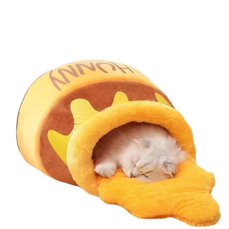 PECHVINO Honey Pot Cat Bed side view, removable cushion for easy washing