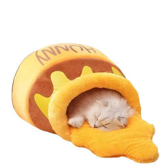 PECHVINO Honey Pot Cat Bed side view, removable cushion for easy washing