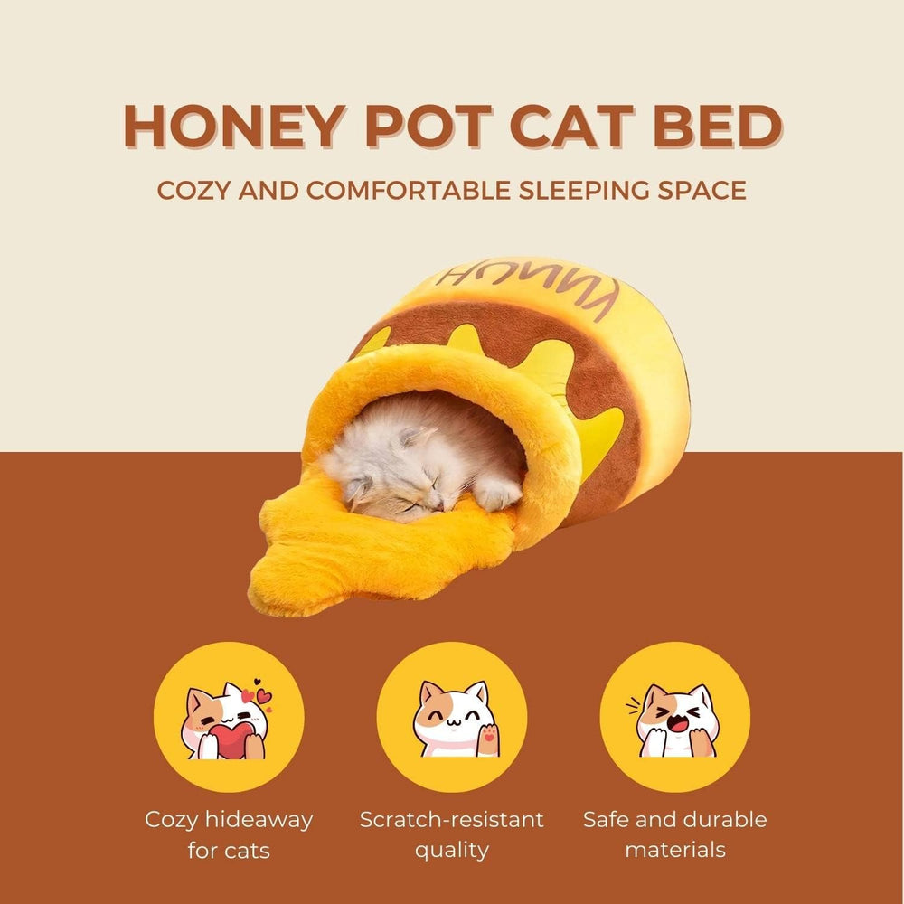 PECHVINO Honey Pot Cat Bed top-view, cozy nap-ready design
