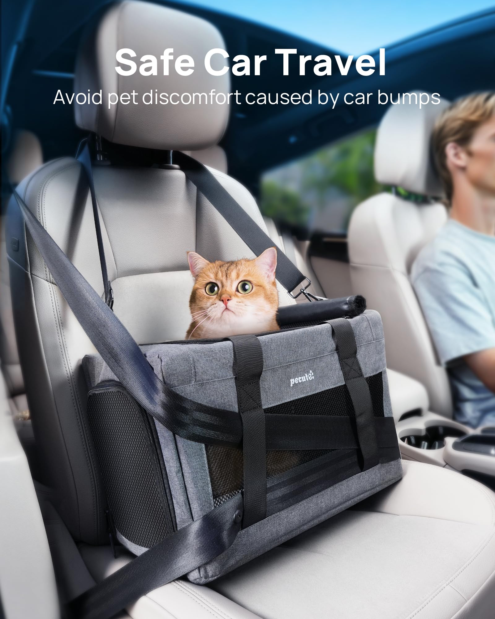 Pecute top and side access aids quick pet comfort during trips