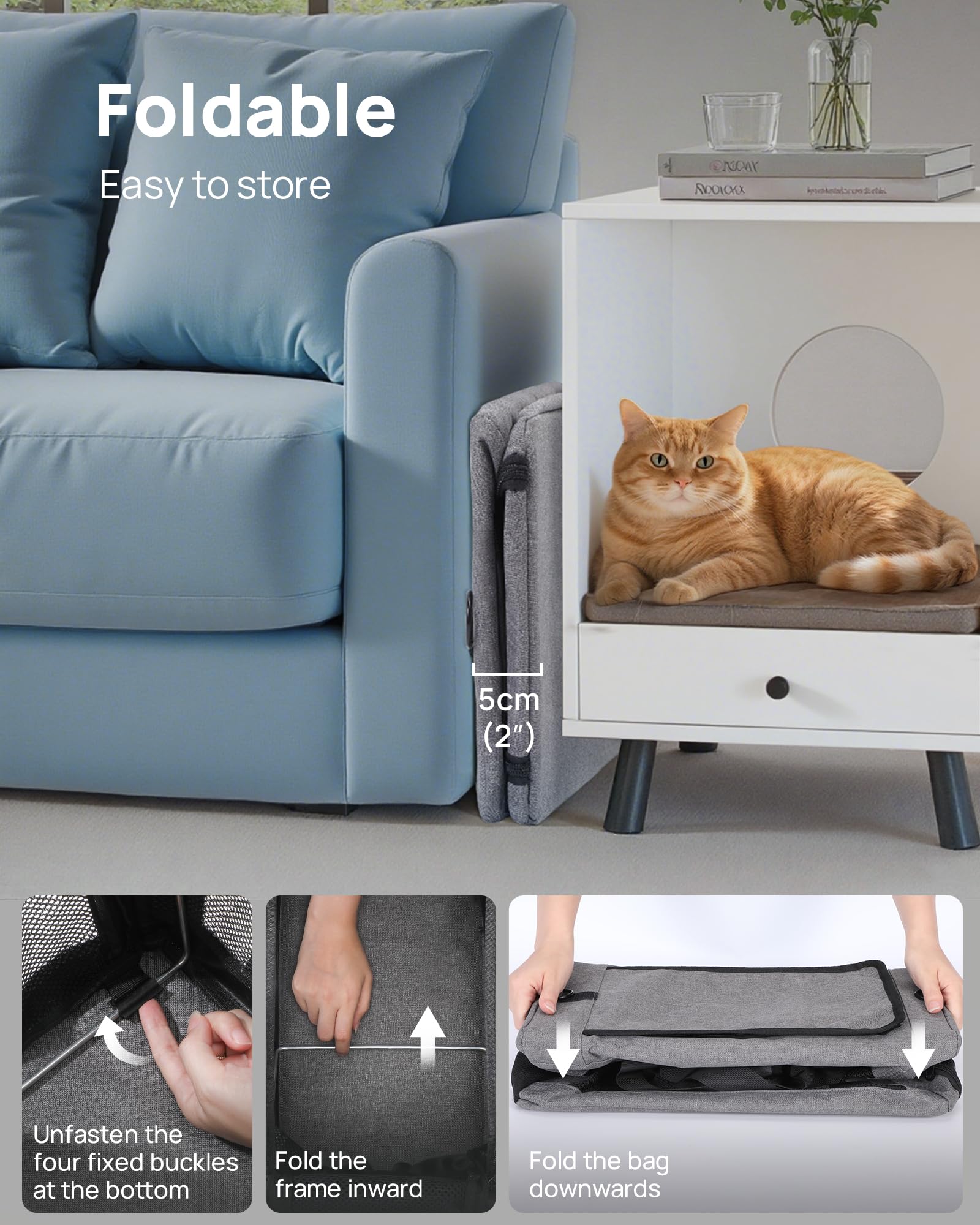 Pecute shoulder strap enables hands-free travel with your cat