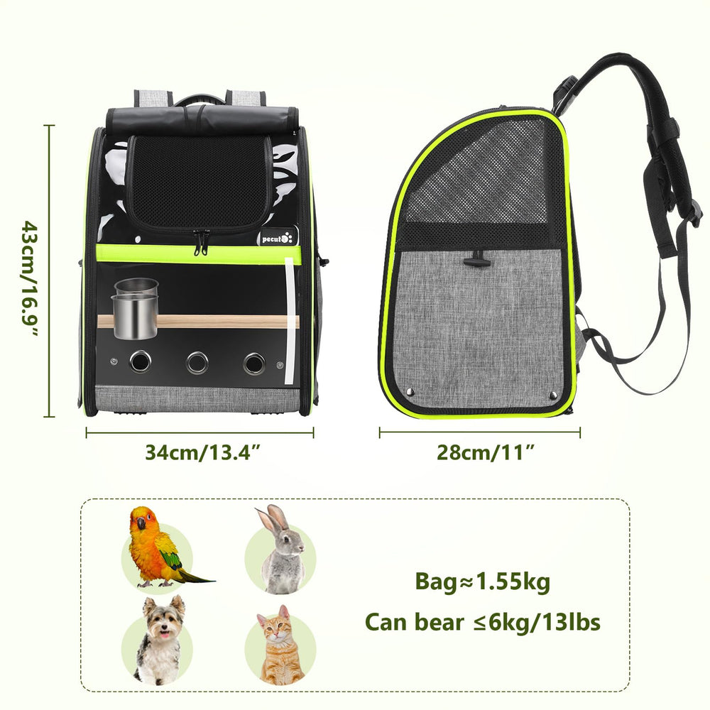 Pecute Bird Carrier Backpack foldable travel cage for easy packing.