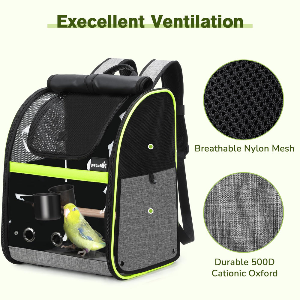 Pecute Bird Carrier Backpack waterproof pads keep interiors clean in any weather.