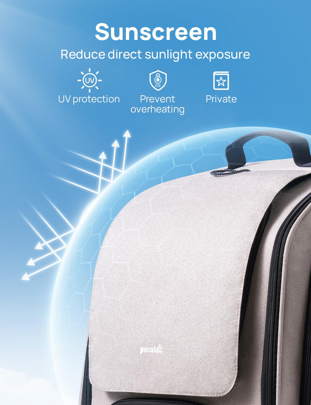 Pecute cat backpack back panel delivers ergonomic support for comfortable carrying.