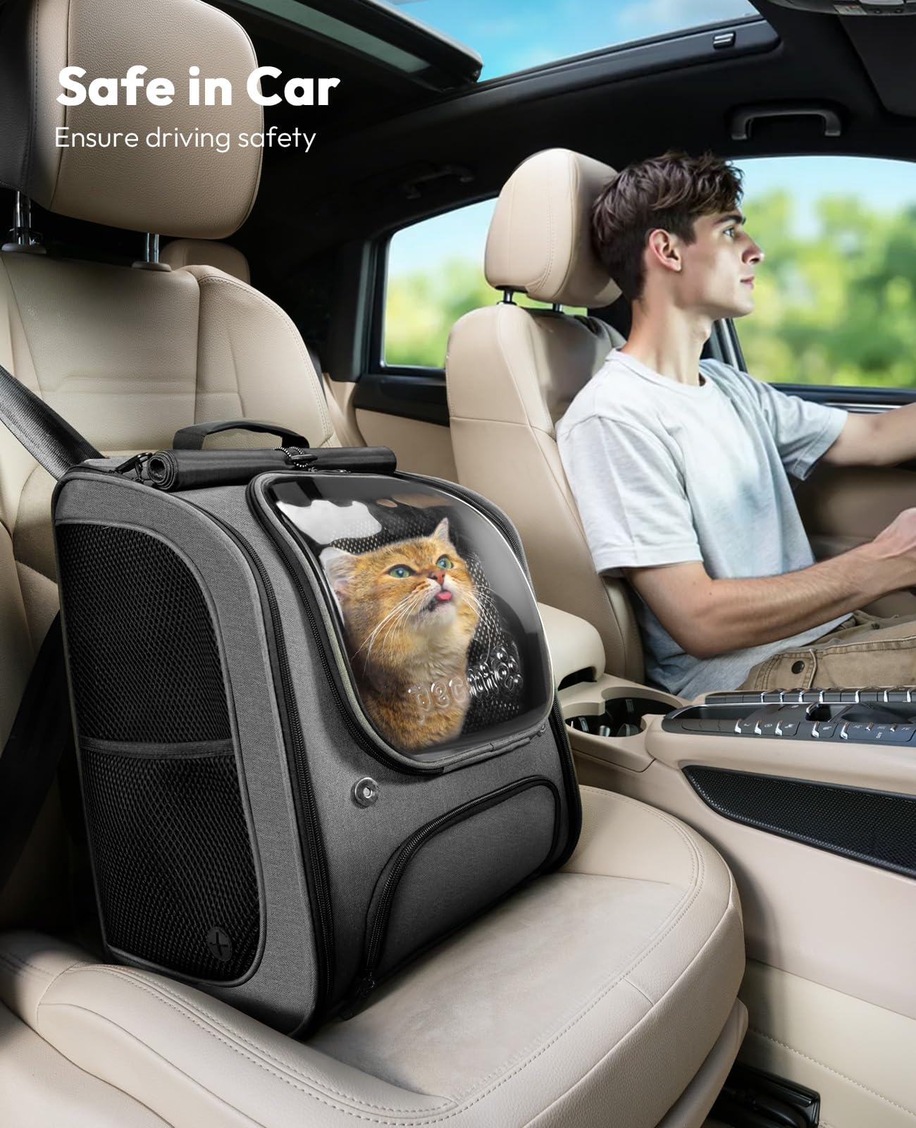 Pecute Cat Backpack Bubble padded interior keeps pets comfortable