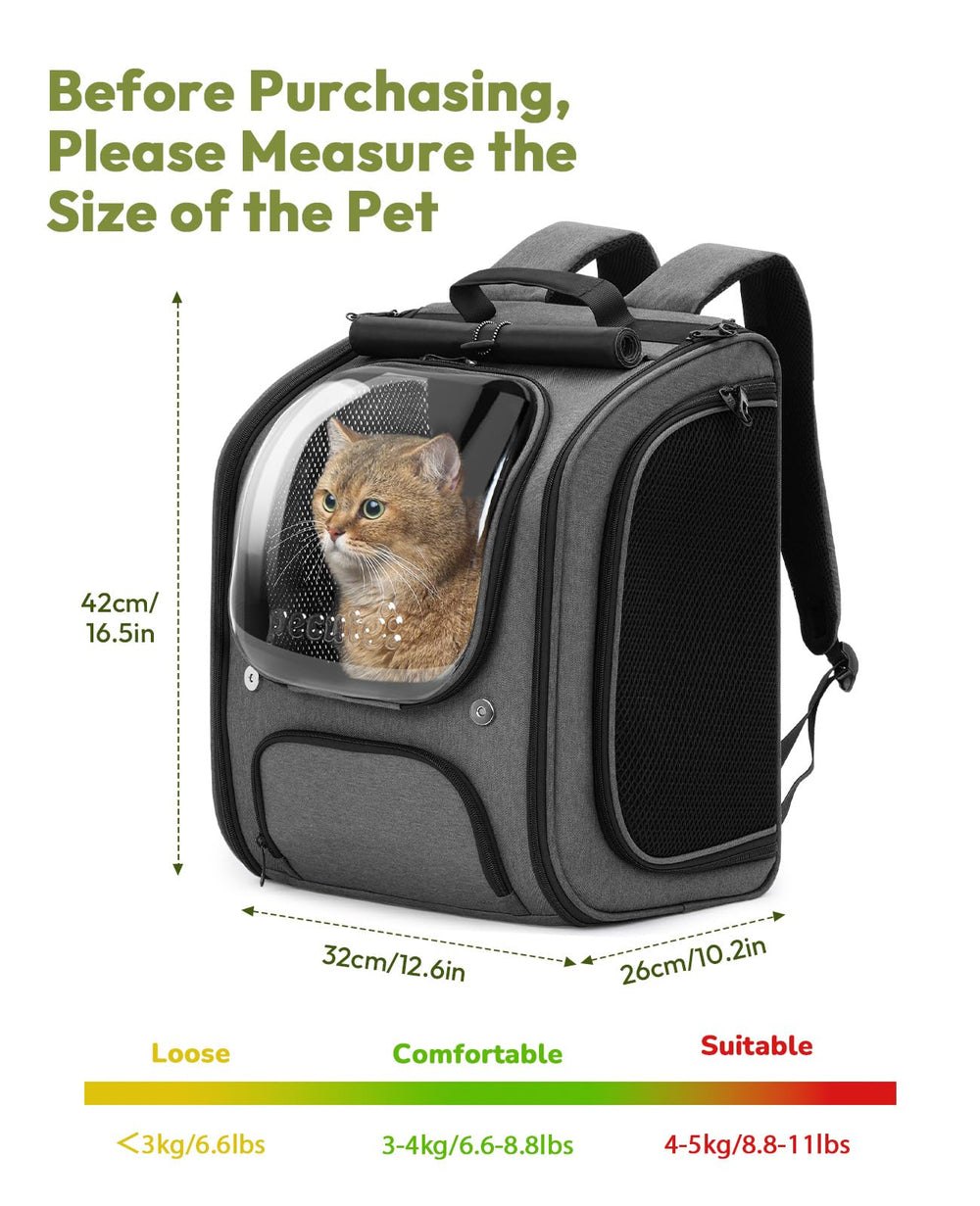 Pecute Cat Backpack Bubble safety leash provides escape prevention during outings