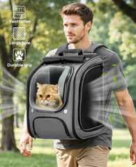Pecute Cat Backpack Bubble UV shade blocks sun for pet comfort