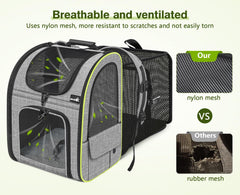 Pecute cat-backpack-ergonomic-shoulder-straps reduces shoulder strain on long trips.