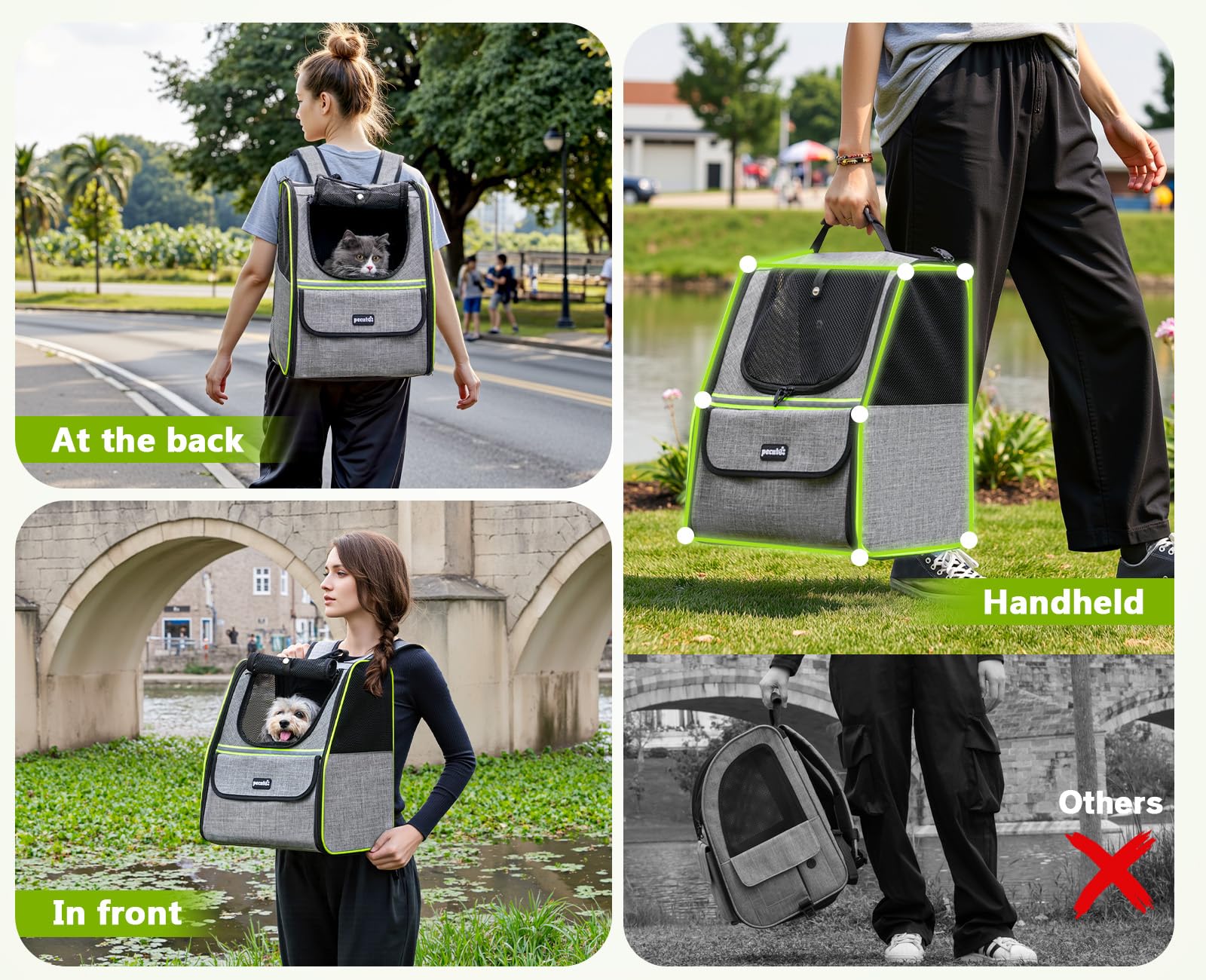 Pecute Cat Backpack interior comfort image highlights cozy lower hideaway.