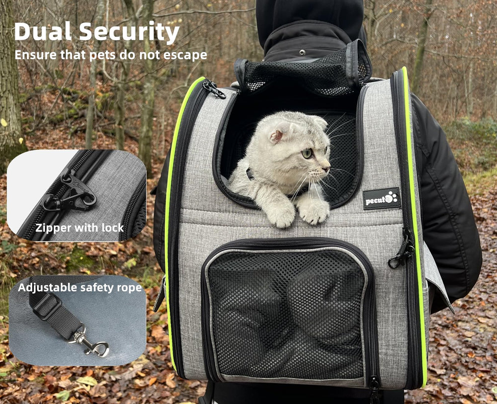 Pecute safety zipper image emphasizes lock-type design to prevent curious escapes
