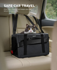 Pecute cat carrier breathable mesh enables steady airflow for a cooler ride