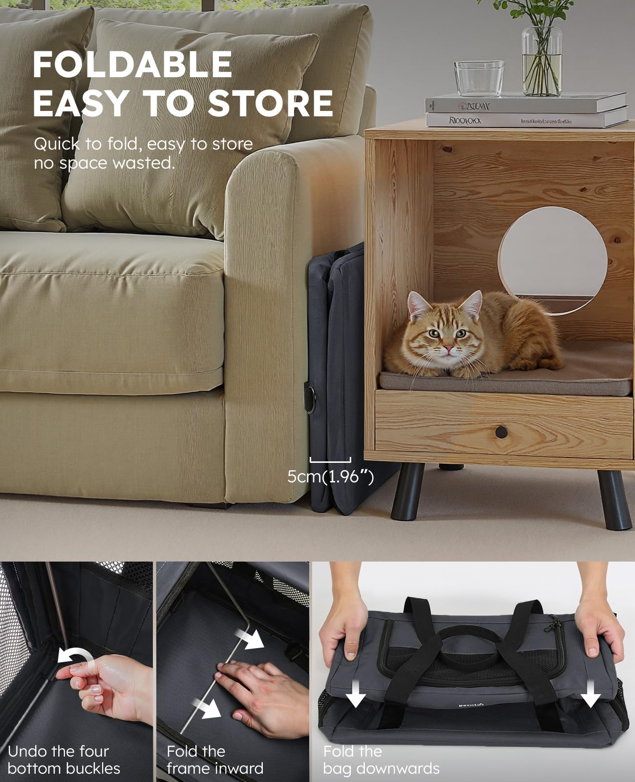 Pecute cat carrier dual straps support stable handling and weight distribution