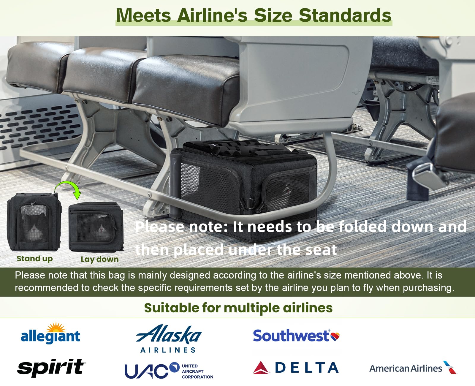 Pecute cat carrier durable steel frame highlights sturdy support and collapse resistance.