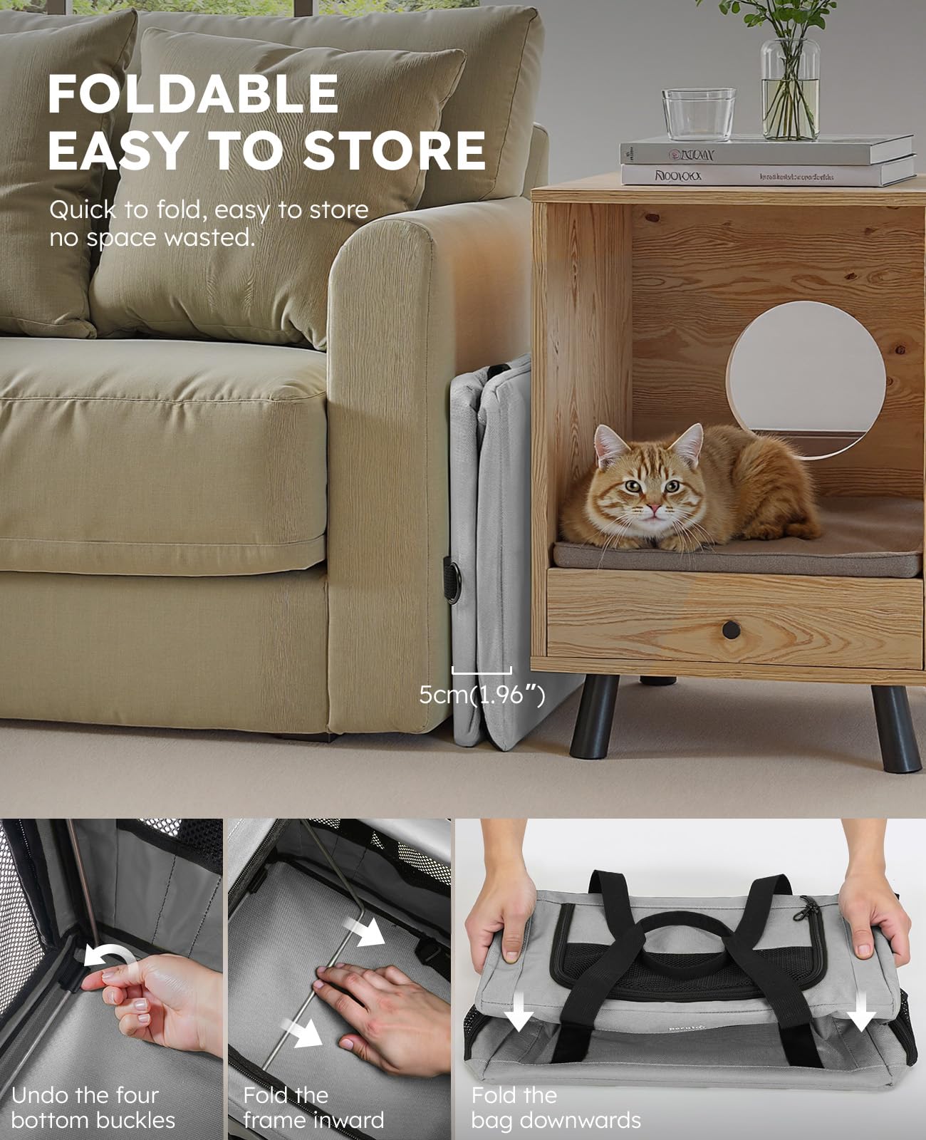 Pecute cat-carrier-hidden-zone offers a secure hideaway in new environments
