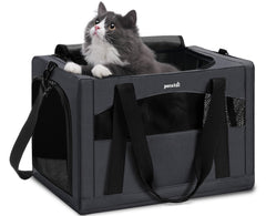 Pecute cat carrier with stable frame for secure travel
