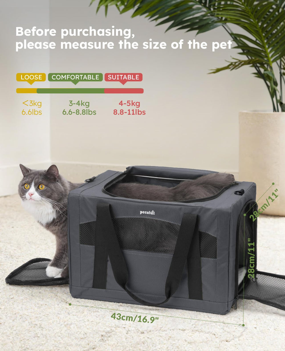 Pecute cat carrier travel-ready design suits trips with small pets