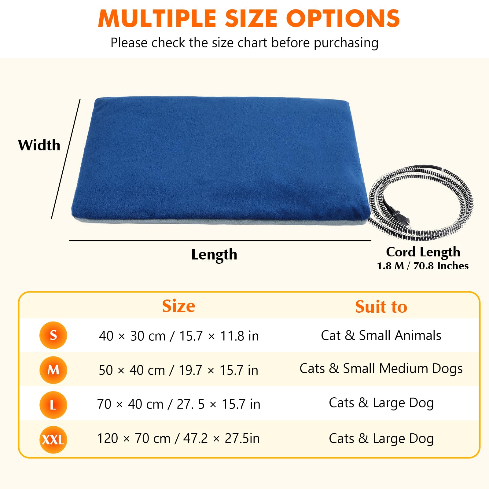 Pecute cat heating pad bite-resistant cord reduces wear and safety risk.