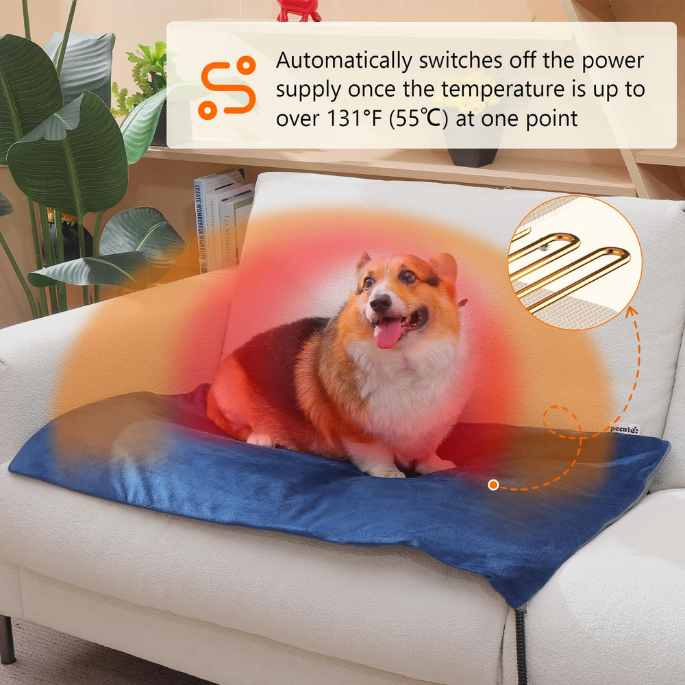 Pecute cat heating pad dual-resistant cable reduces shock risk during use
