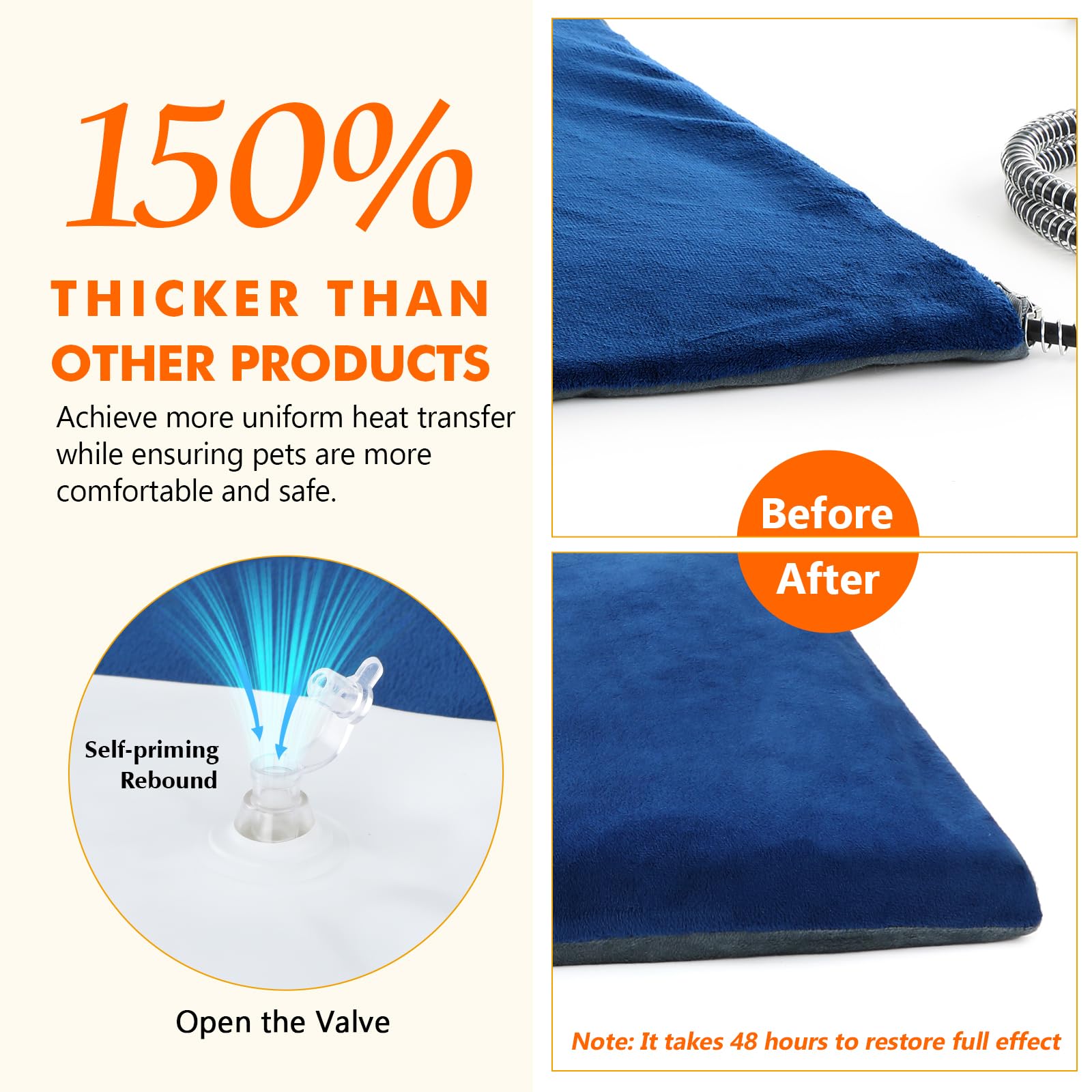 Pecute cat heating pad machine-washable velvet cover for easy care.